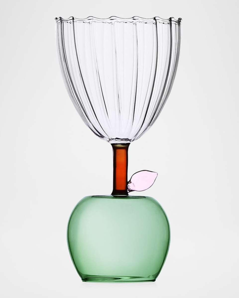 Fruits & Flowers Stemmed Apple Glass, 9.5 oz